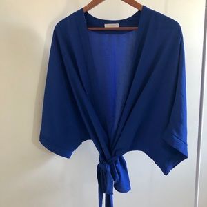 Royal Blue Kimono Tie Top